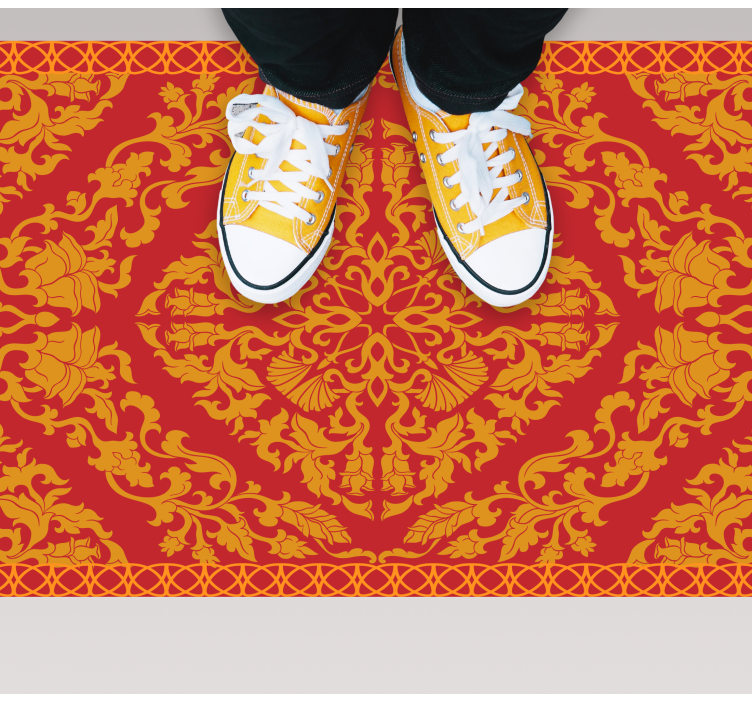 Indviklet blomsterelement mandala vinyl tæppe - TenStickers