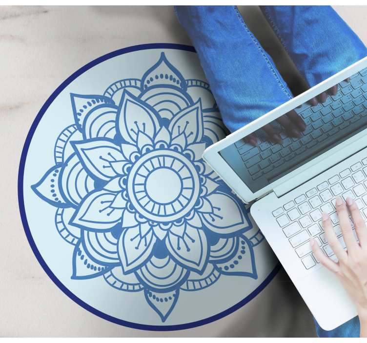 Indviklet blomstermotiv mandala vinyl tæppe - TenStickers
