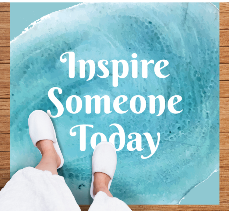 Inspirere nogen i dag blå firkantet vinyltæppe - TenStickers