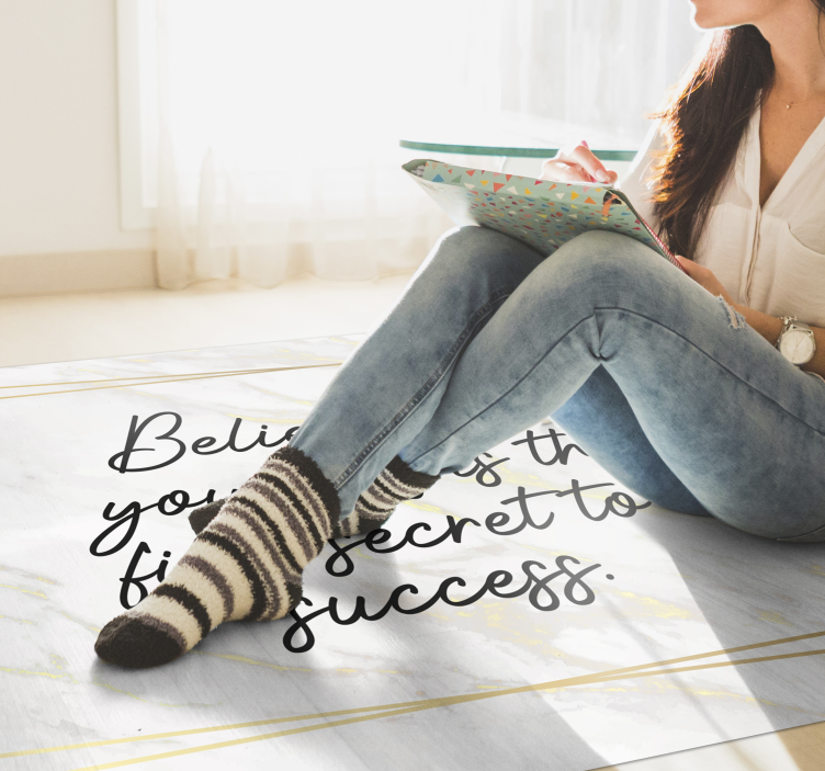 Inspirerende citat vinyl tæppe med navn - TenStickers