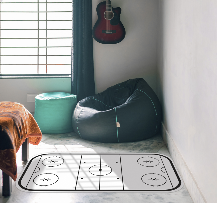 Ishockeybane vinyl tæppe med spil - TenStickers