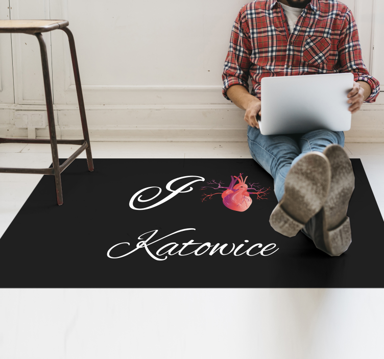 Jeg elsker katowice brugerdefineret vinyltæppe - TenStickers