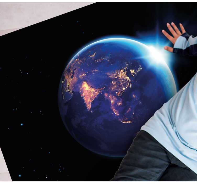 Jorden planet udsigt verdenskort vinyl tæppe - TenStickers