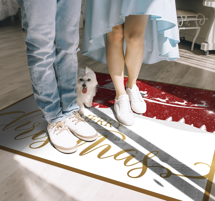 Julebølge vinyl stue tæppe - TenStickers