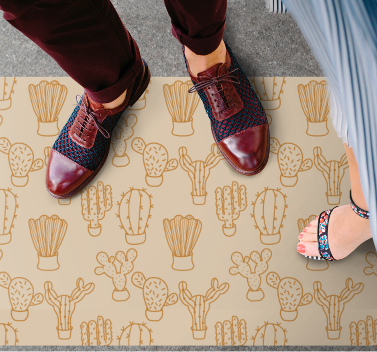 Kaktusillustration Blomster og planter vinyltæppe - TenStickers