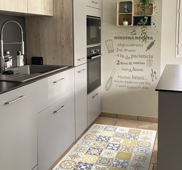 Kalksten spanske fliser tæppe - TenStickers