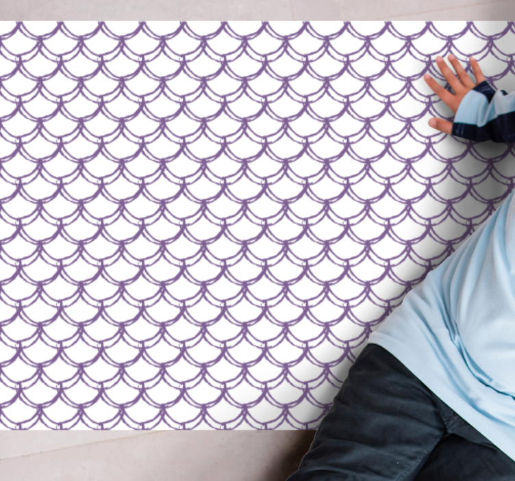 Vinyl tæppe til badeværelset bølget lilla mønster - TenStickers