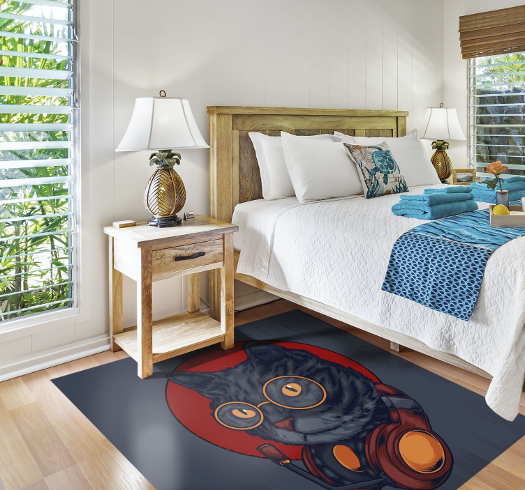 Kat musik illustration dyretæppe - TenStickers