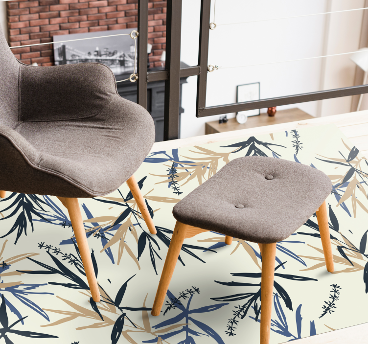 Kinesiske planter blomster tæppe - TenStickers