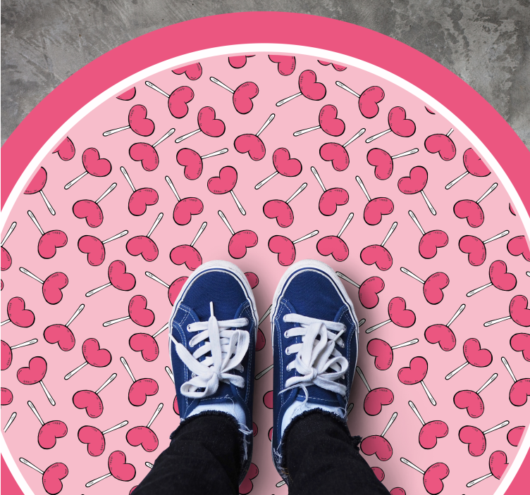 Kirsebær glæde cirkel vinyl gulvtæppe til babyværelse - TenStickers