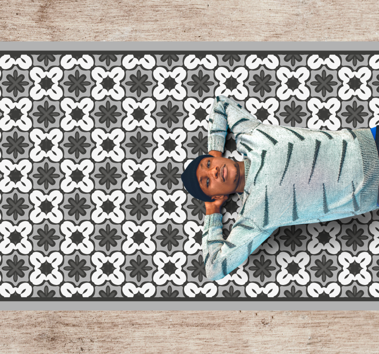 Klassisk blomstermønster mosaik vinyl tæppe - TenStickers