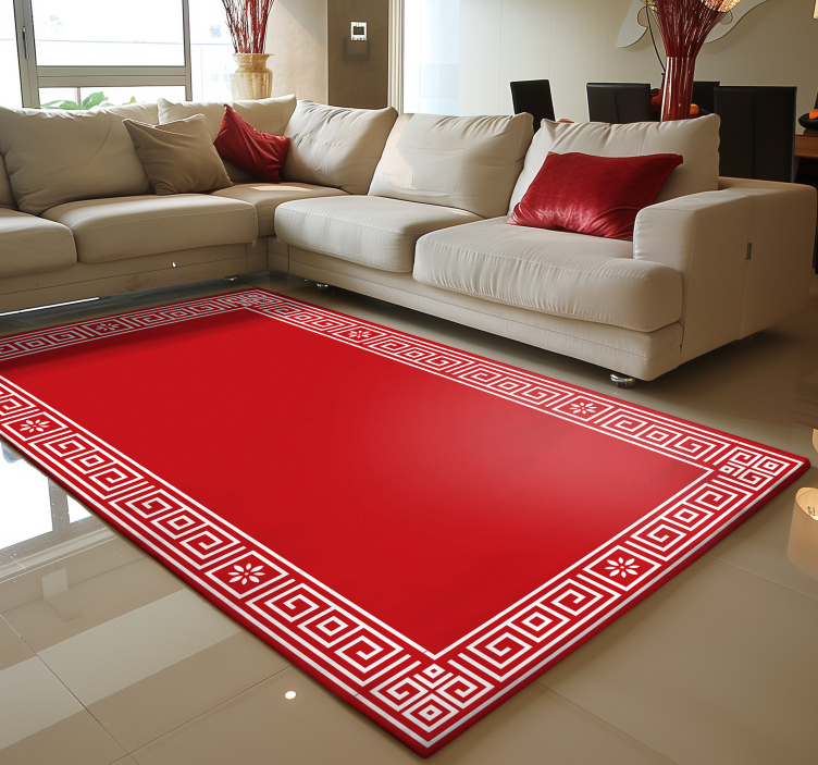 Klassisk græsk design rød vinyl tæppe - TenStickers