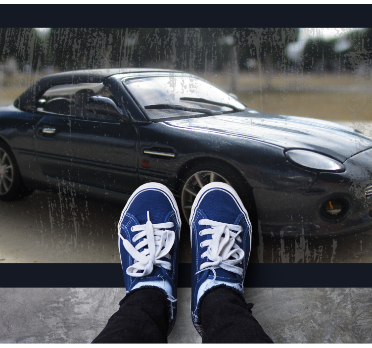 Klassisk sportsvogn vej vinyl tæppe - TenStickers