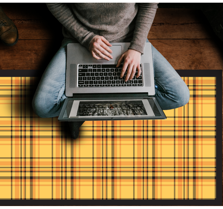 Klassisk ternet mønster stribede vinyl tæppe - TenStickers