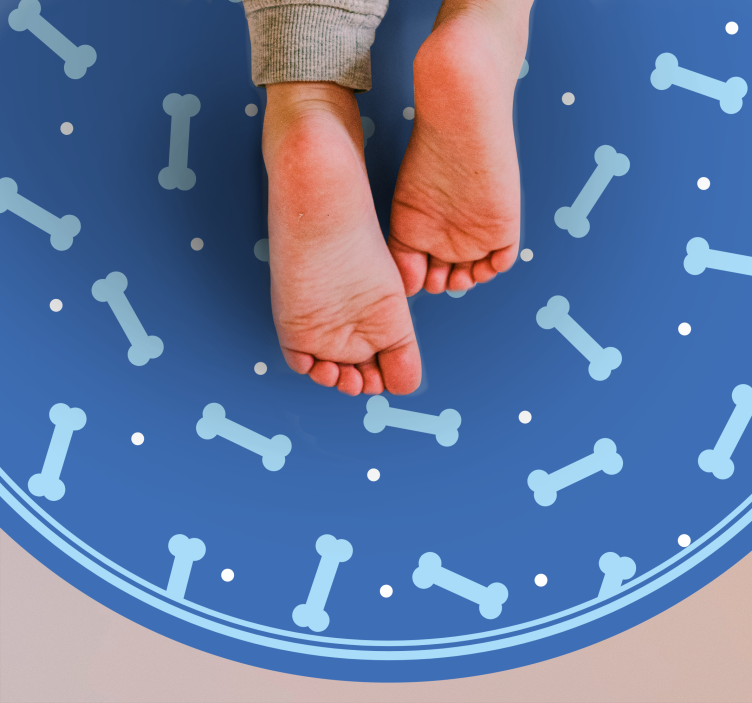 Knoglemønsterspil rundt vinyltæppe - TenStickers