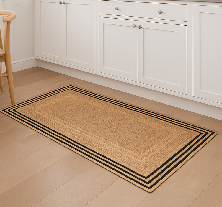 Køkken tæpper i naturlig jute tekstur - TenStickers