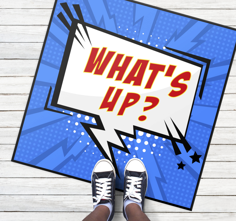 Komisk boblehilsen vinyl tæppe med sætninger - TenStickers