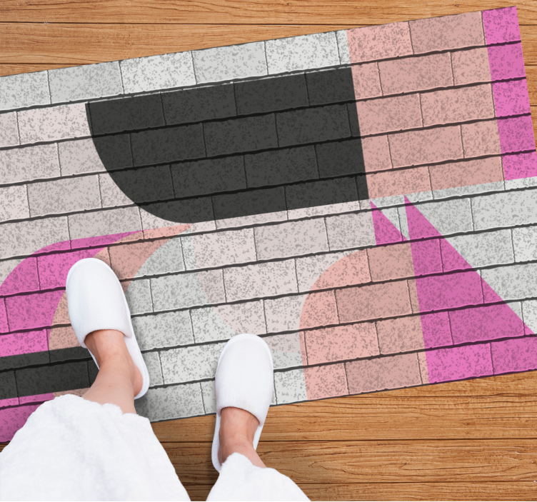 Konceptuelle farvesegmenter geometriske vinyl tæppe - TenStickers