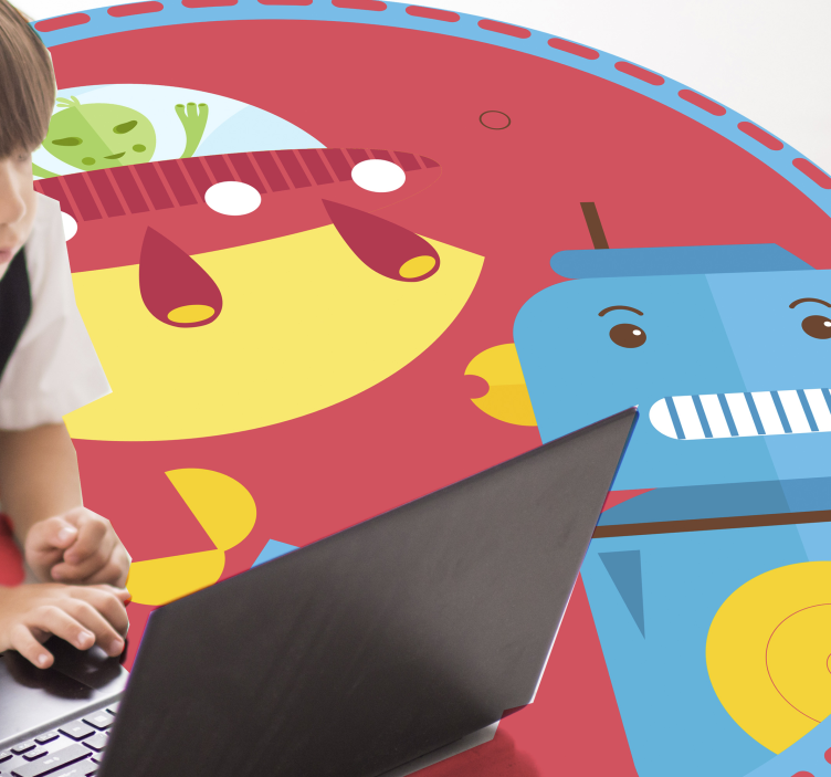 Krig med fremmede robot tegneserie børn vinyl tæppe - TenStickers