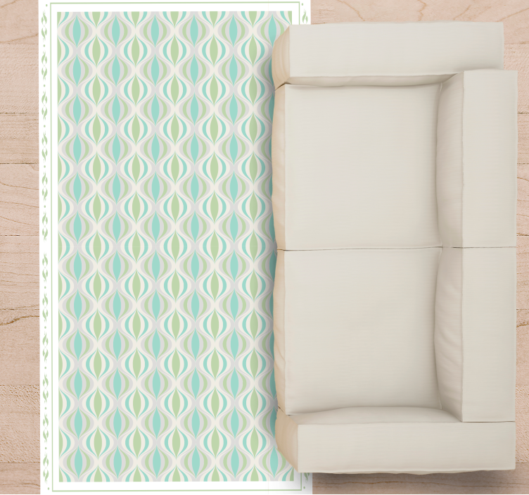 Kurvet motiv vinyl tæppe med fliseeffekt - TenStickers