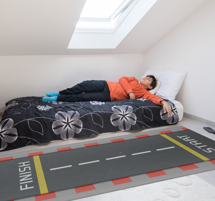 Klassisk racerbane vej vinyl tæppe - TenStickers