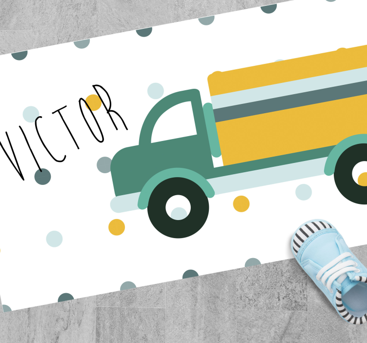 Lastbil med navn personlig måtte - TenStickers