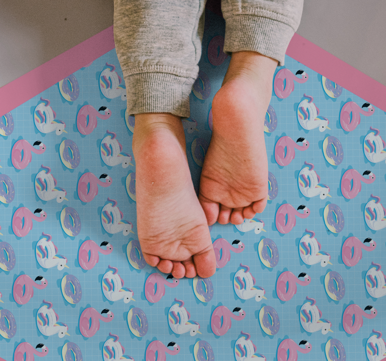 Legende enhjørning sekskant tæppe til børneværelse - TenStickers