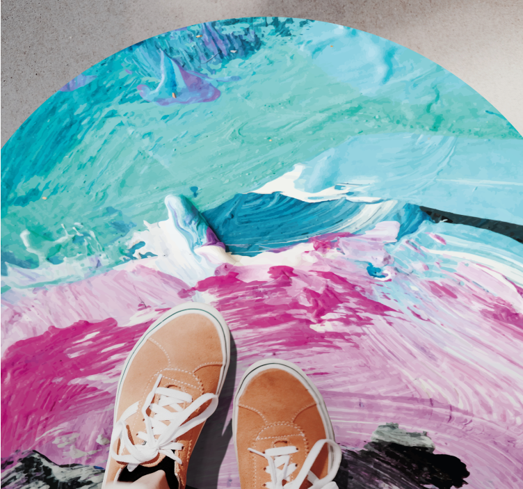 Levende abstrakt hvirvel tekstur vinyl tæppe - TenStickers