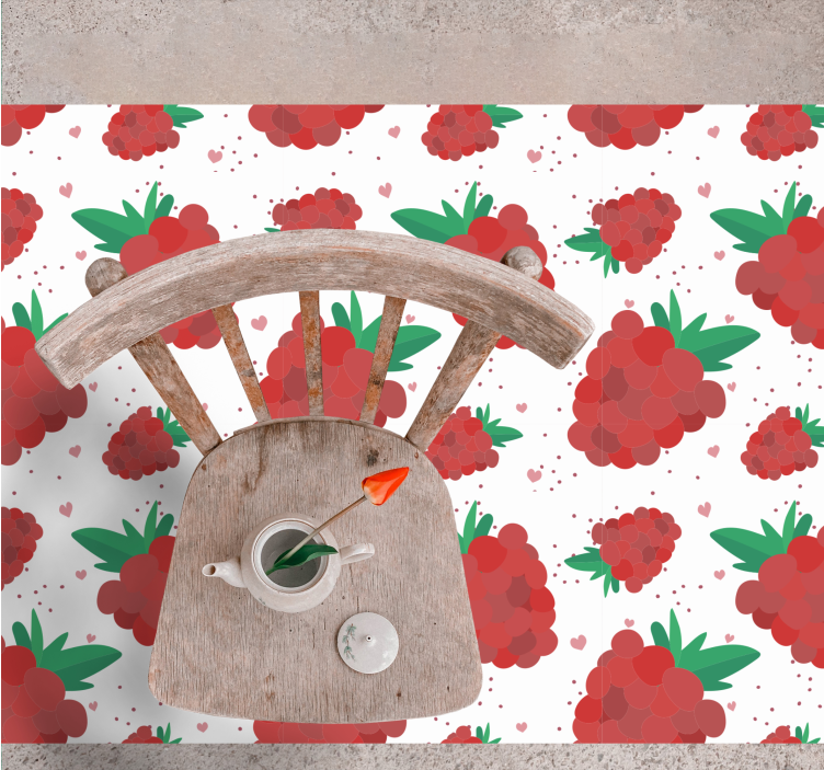 Levende bærmønster Blomster og planter vinyltæppe - TenStickers