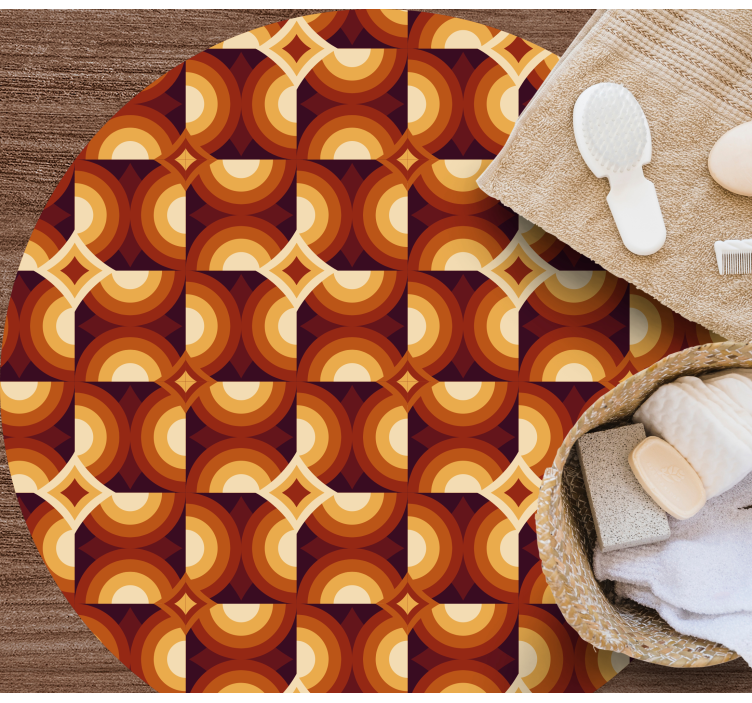 Levende cirkelmønster geometriske vinyl tæppe - TenStickers