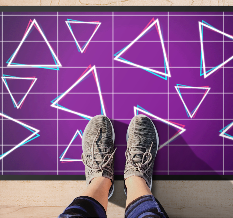 Levende trekantmønster geometriske vinyl tæppe - TenStickers