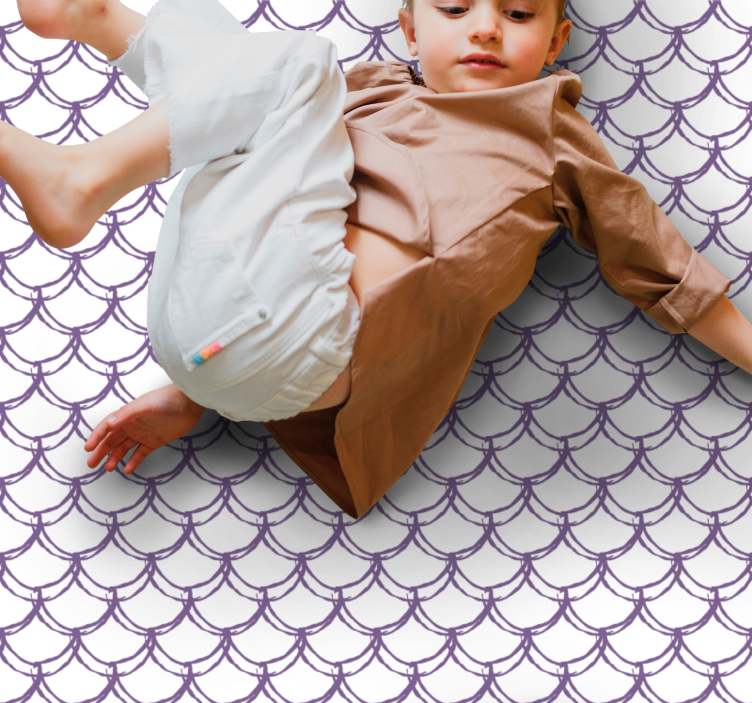 Lilla kammuslingemønster vinyl tæppe med spil - TenStickers