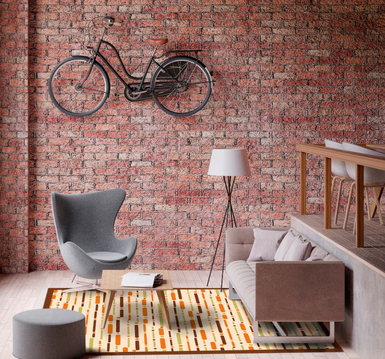 Lineær mønstret indretning stribede vinyl tæppe - TenStickers