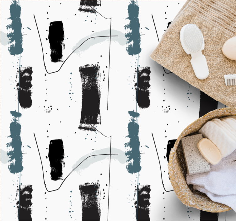 Lineære abstrakte former minimalistiske vinyl tæppe - TenStickers