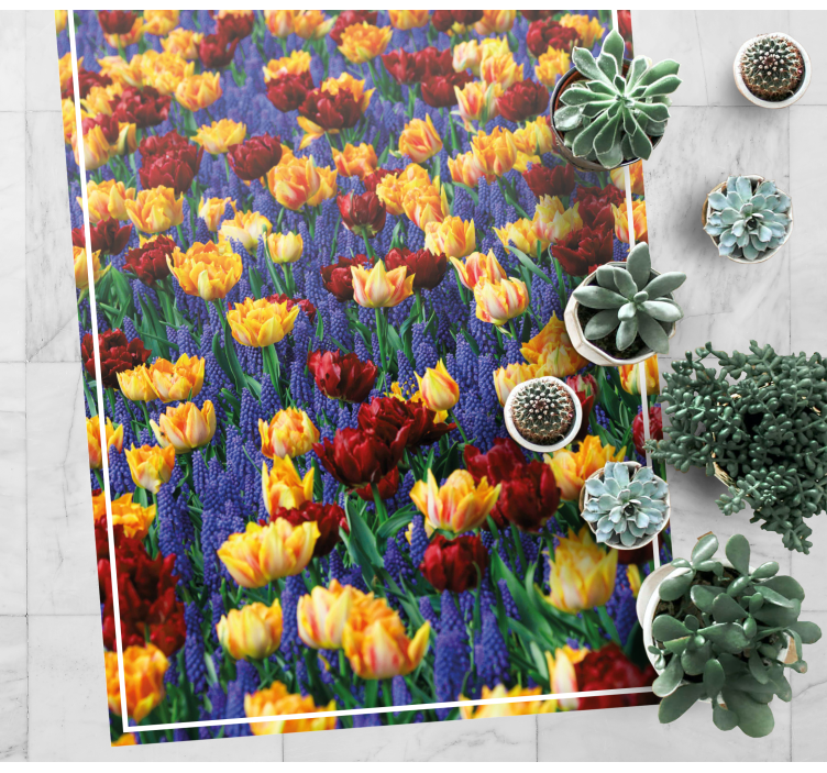 Tulipanhave design Blomster og planter vinyltæppe - TenStickers