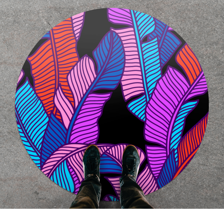 Livlige bladelementer Blomster og planter vinyltæppe - TenStickers