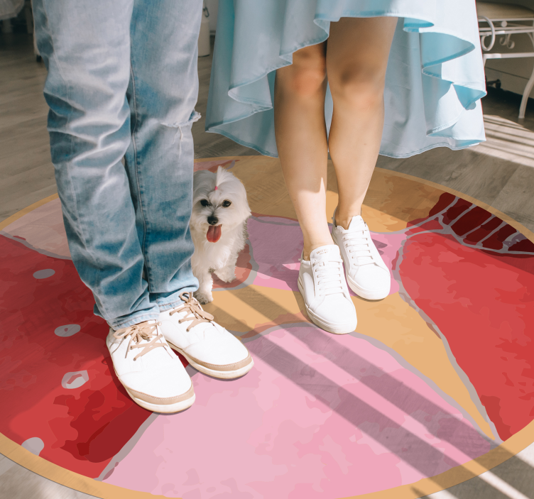 Livlige blomstermotiver vinyltæppe til entre - TenStickers