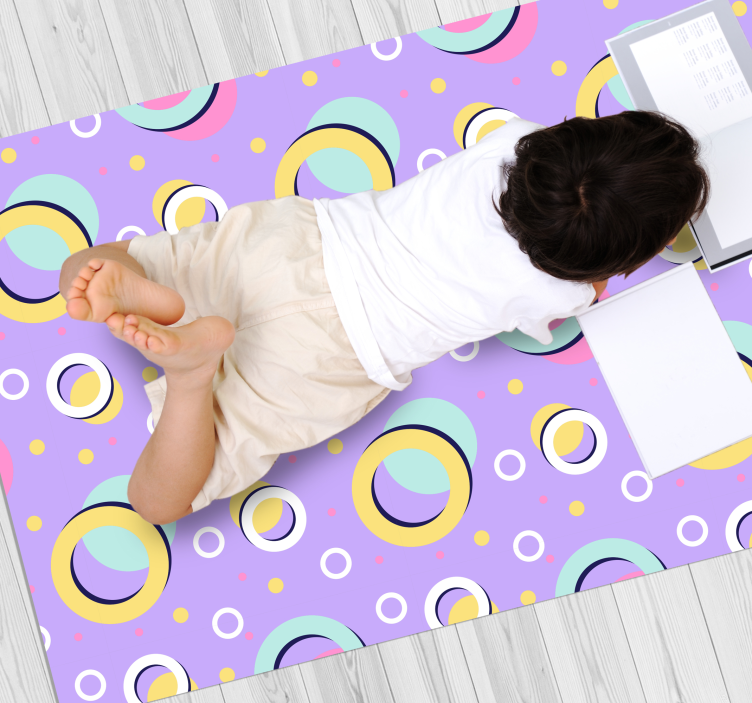 Livlige cirkulære elementer vinyl tæppe - TenStickers