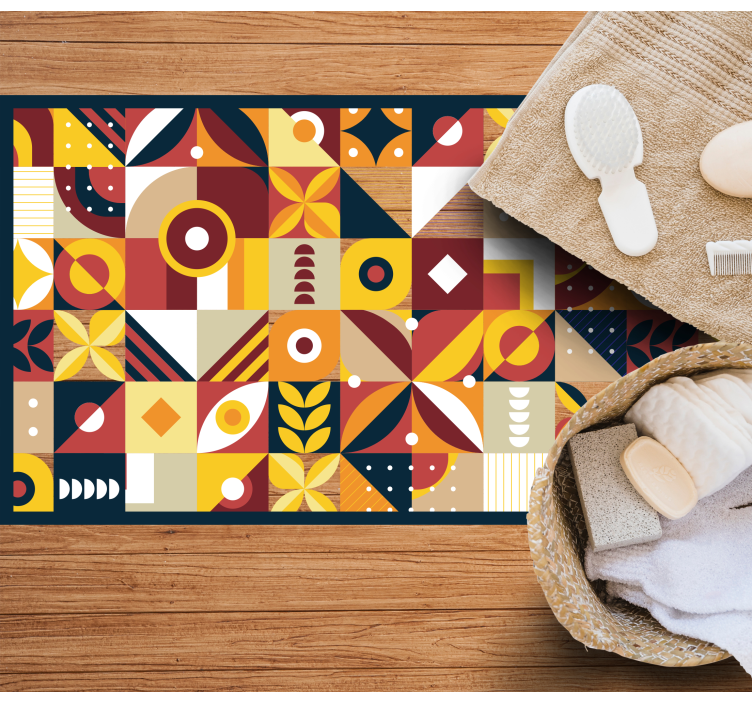 Livlige kompositioner vinyl tæppe med fliseeffekt - TenStickers