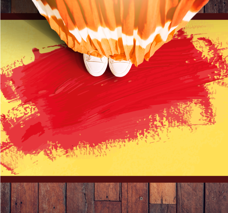 Livlige penselstrøg moderne vinyl tæppe - TenStickers