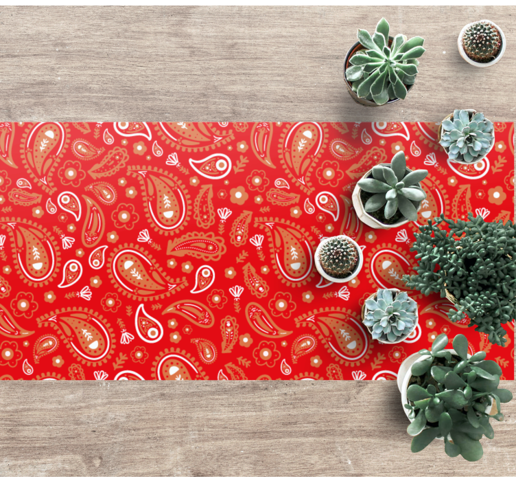 Livligt paisley-print mosaik vinyl tæppe - TenStickers