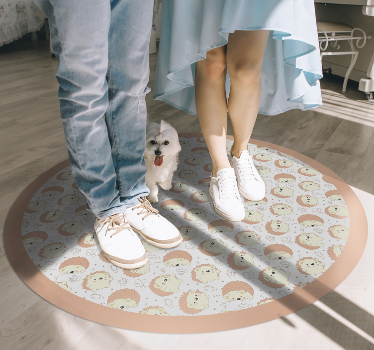 Løve cirkulært mønster vinyltæpper til babyværelse - TenStickers