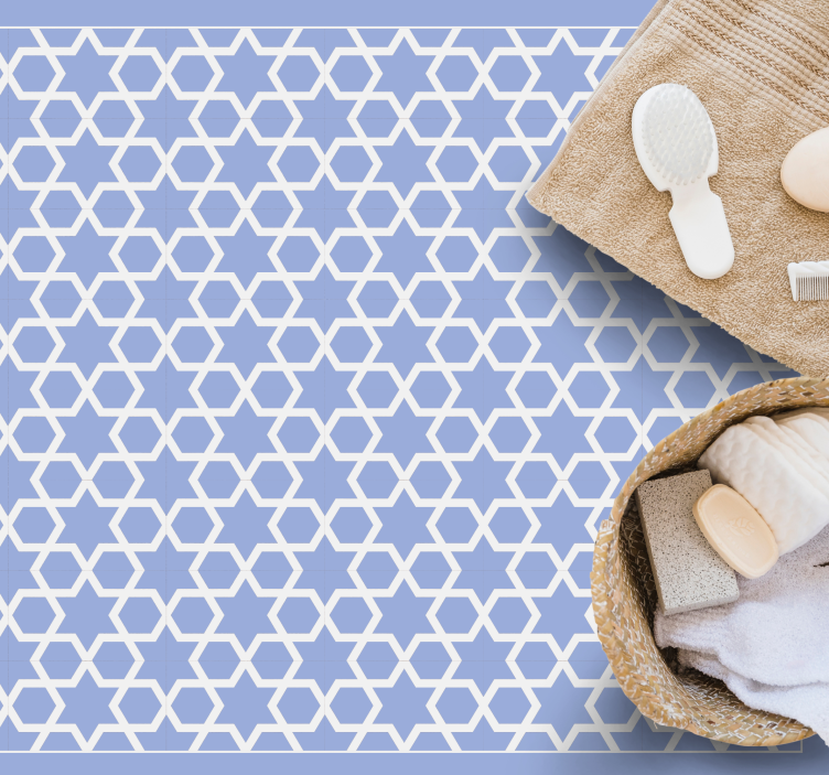 Lyseblå gammelt arabisk mønster flisetæppe - TenStickers