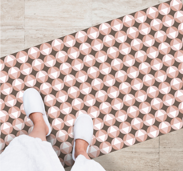 Lyserødt geometrisk motiv vinyl tæppe til badeværelset - TenStickers