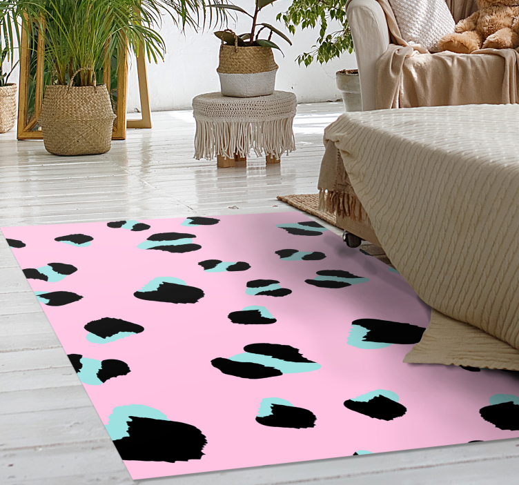 Pink tæppe med leopardprint - TenStickers