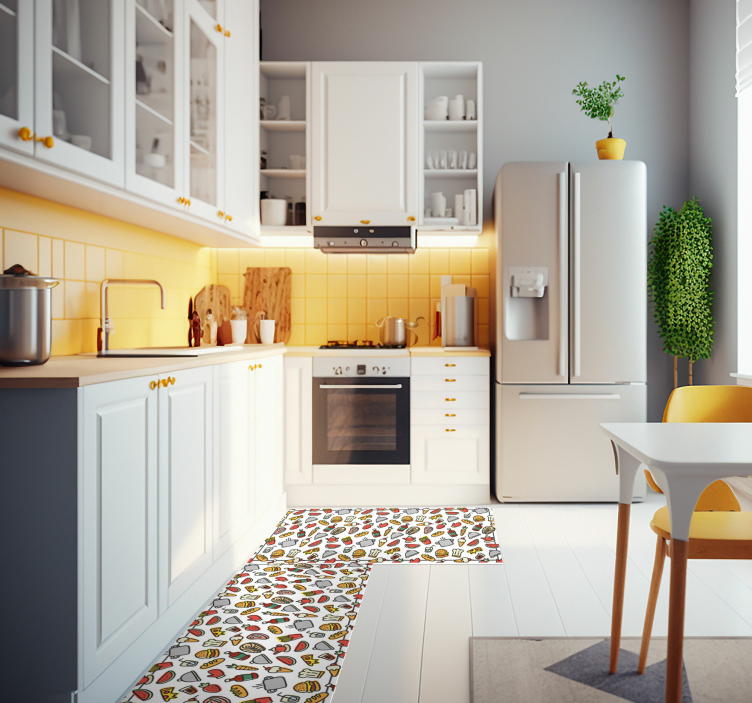 Mad ikoner mønster moderne vilnyltæpper - TenStickers