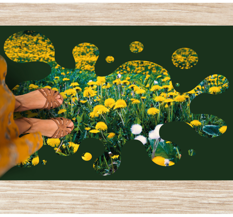 Mælkebøttemark Blomster og planter vinyltæppe - TenStickers