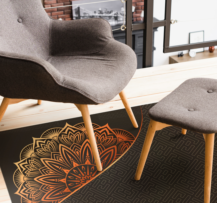 Mandala hjørne design mandala vinyl tæppe - TenStickers