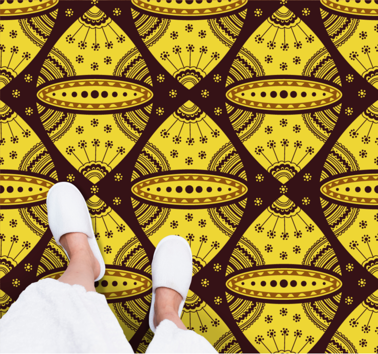 Mandala-inspireret symmetri mandala vinyl tæppe - TenStickers