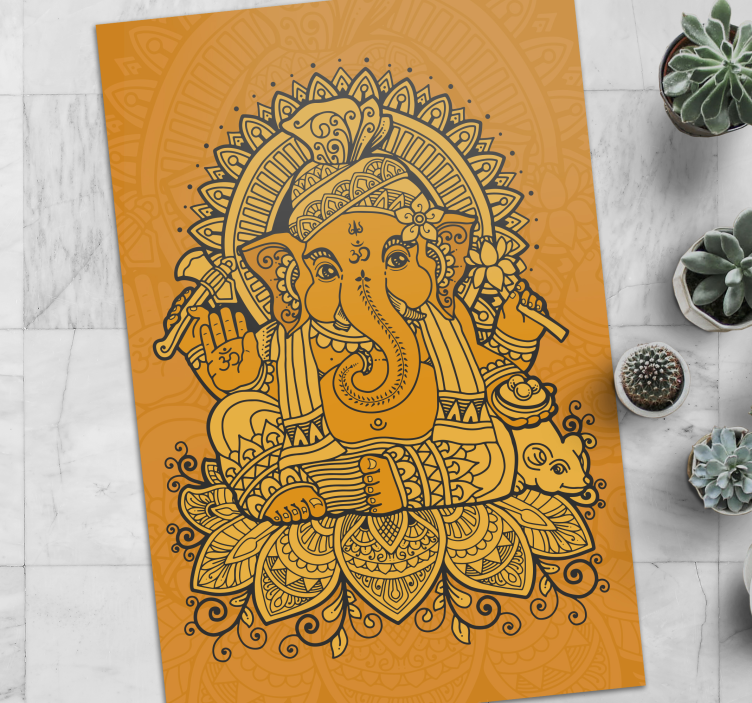 Mandala med ganesha i midten vinyltæppe - TenStickers
